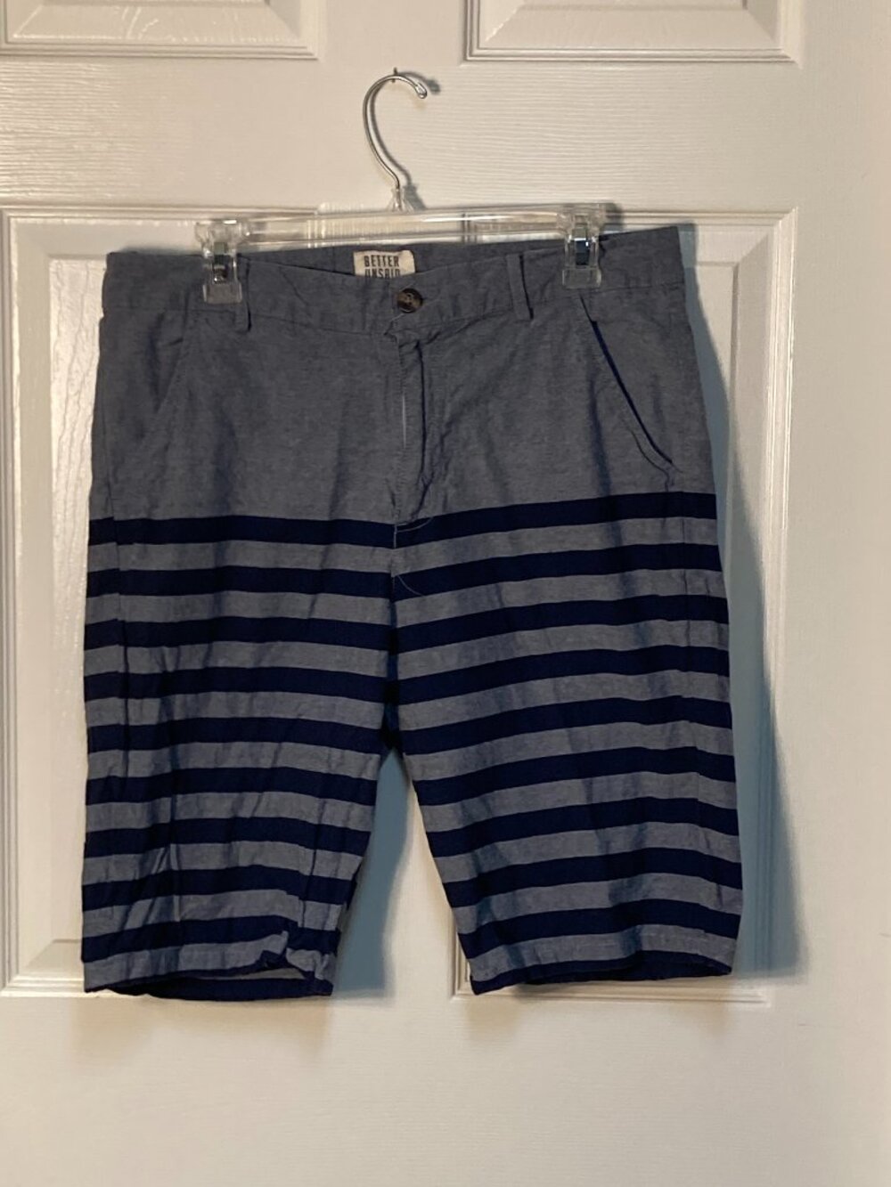 Better Unsaid brand shorts blue with stripes size 34 Men's